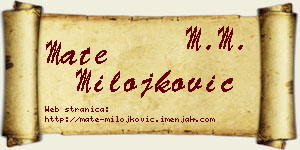 Mate Milojković vizit kartica